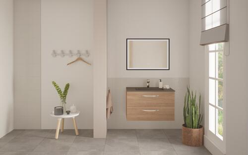 Meuble DUBAI à suspendre 80cm cérusé avec miroir LED SEVILLE ELMER BY AYOR 402112045 - vue 3