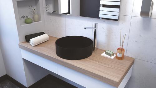 Vasque à poser ronde ø37x12 cm veniz noire