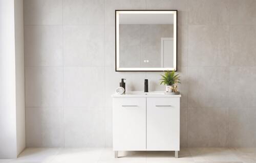 Miroir LED Seville 60X60cm contours aluminium noir ELMER BY AYOR 404011220 - vue 4