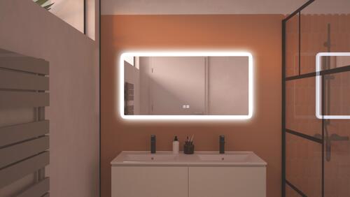 Miroir LED Athènes 120X60cm contours givrés ELMER BY AYOR 404011221 - vue 4