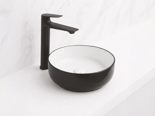 Vasque à poser céramique ronde noir blanc - MURCIA