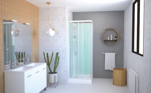 Cabine de douche accès d'angle 80cm YAKO ONDEE 492119 - vue 3