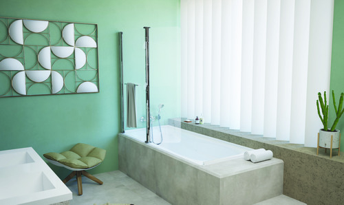 Pare-baignoire 2 volets 140x120cm verre trempe transparent ELMER BY AYOR 496445 - vue 3