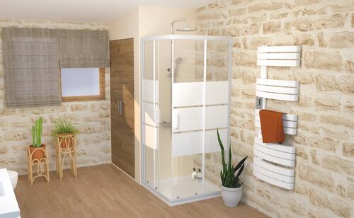 Paroi de douche accès d'angle AUMEA 80cm ONDEE 509695 - vue 3
