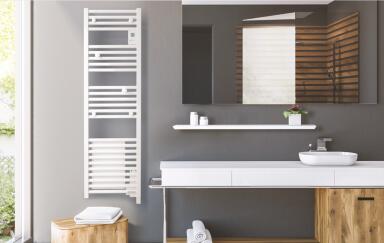 Radiateur sèche-serviettes électrique Doris étroit blanc brillant 500W - ATLANTIC ATLANTIC 608015715 - vue 2