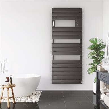 Radiateur sèche-serviettes électrique avec soufflerie Adelis anthracite 1750W - ATLANTIC ATLANTIC 608015822 - vue 2