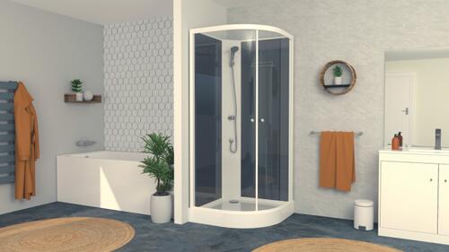 Cabine de douche quart de cercle 90cm TAYA ONDEE 800008 - vue 3