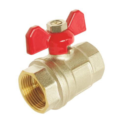 Vanne à sphère double femelle 12/17 à manette papillon