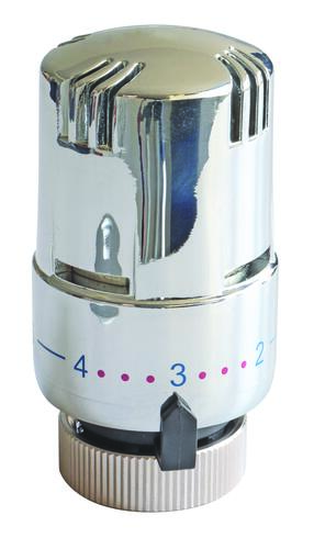 Tête thermostatique design chromée pour sèche serviette