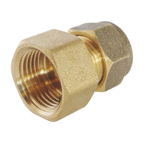 Raccord droit femelle et bicône laiton pour tube cuivre ø10-12/17