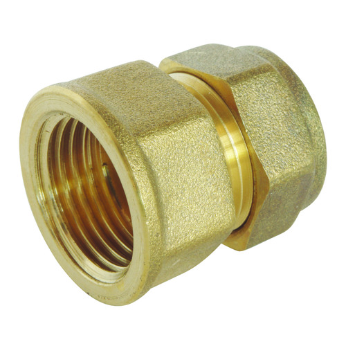 Raccord droit femelle 12/17 et bicône laiton pour tube cuivre d14 SOMATHERM FOR YOU //53-14-12