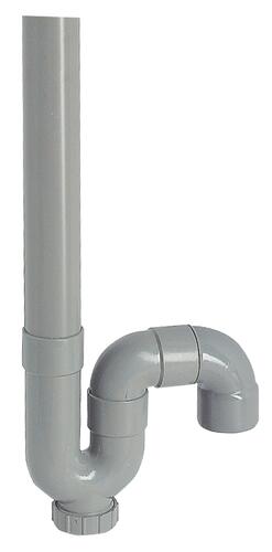 Siphon MAL tubulaire simple ABS à sortie verticale avec un bouchon