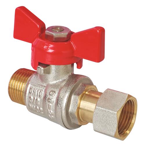 Vanne à sphère mâle écrou tournant 12/17 V490 à manette papillon