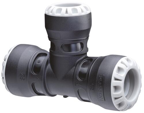 Té 90° réduit au centre plastique enclipsable ø32-25 PE - PLASSON