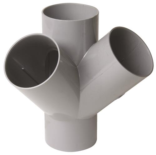 Culotte PVC 45° double équerre femelle ø100 - NICOLL