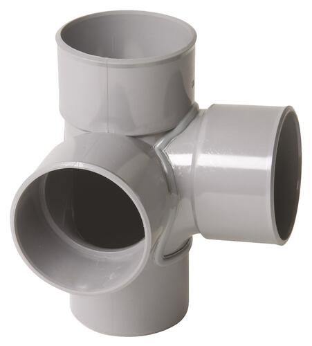 Culotte PVC 87°30 double équerre mâle femelle ø100 - NICOLL