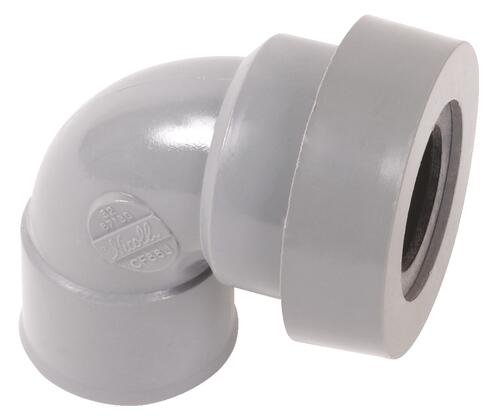 Coude PVC 87.30° double femelle ø32 avec joint - NICOLL