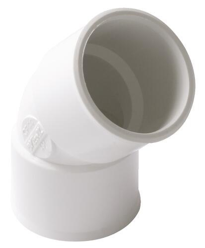 Coude PVC blanc 45° double femelle ø40 - NICOLL