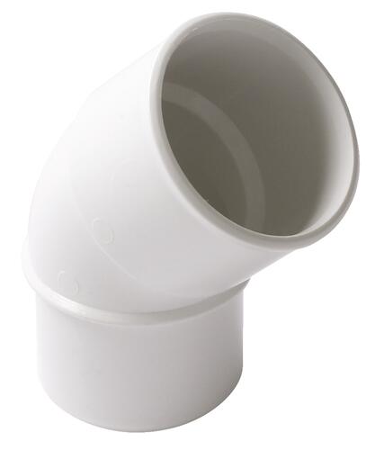 Coude PVC blanc 45° mâle femelle ø40 - NICOLL