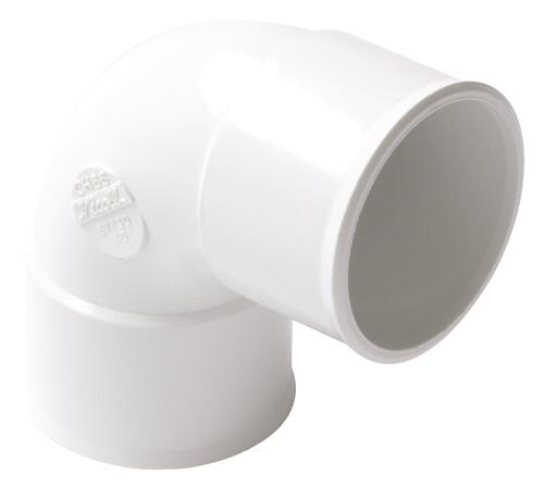 Coude PVC blanc 87°30 double femelle ø40 - NICOLL