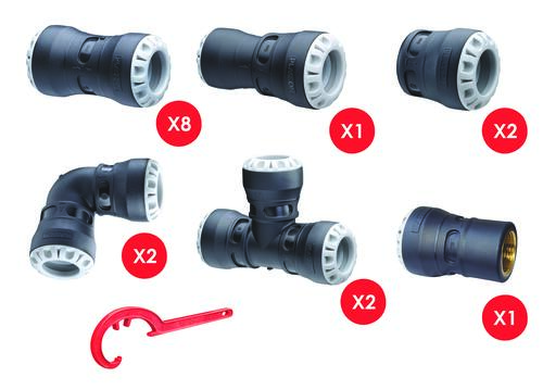 Pack de 16 raccords PE enclipsables