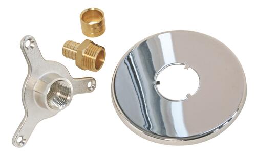 Applique d'arrosage chromée avec raccord à glissement PER ø12 F15/21