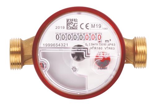 Compteur d'eau chaude à jet unique pré-équipé capteur radio 20/27