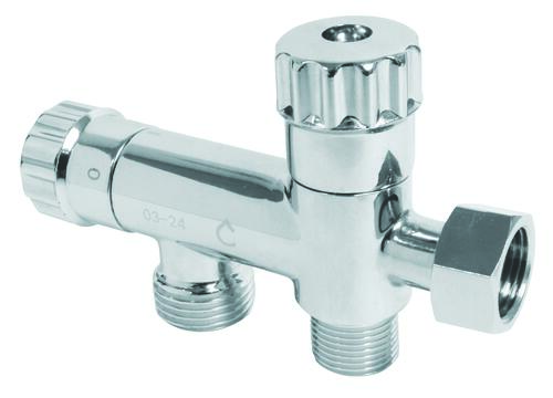 Robinet d'arrêt WC 3 voies anticalcaire