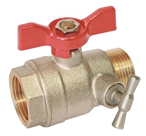 Vanne à sphère mâle femelle à purge 15/21 V490 à manette papillon