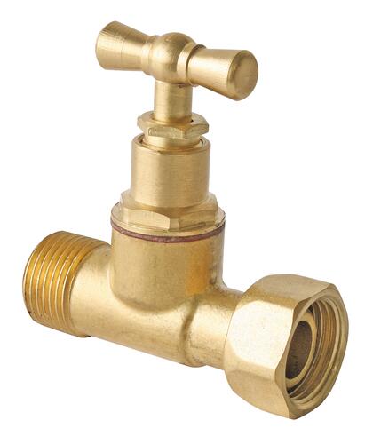 Robinet d'arrêt WC droit à presse étoupe brossé