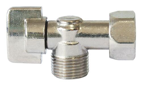 Robinet d'arrêt WC équerre à boisseau sphérique nickelé