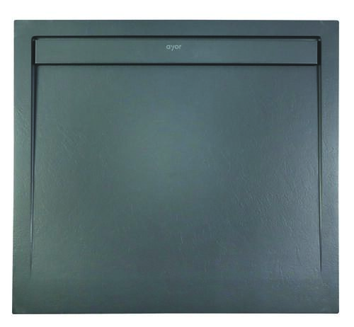 Receveur de douche caniveau résine de synthèse RUNA gris anthracite 80x80