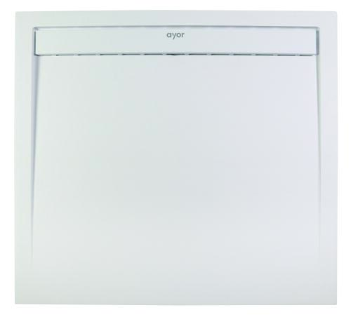 Receveur de douche caniveau résine de synthèse RUNA blanc 80x80