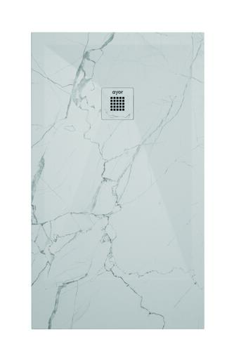 Receveur de douche résine de synthèse RECEA marbre blanc 80x170