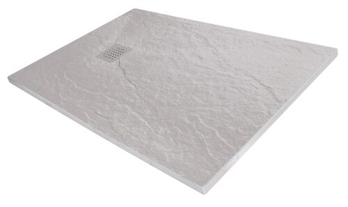 Receveur de douche resine LARA gris perle 80x100 avec bonde ELMER BY AYOR 201016609 - vue 3