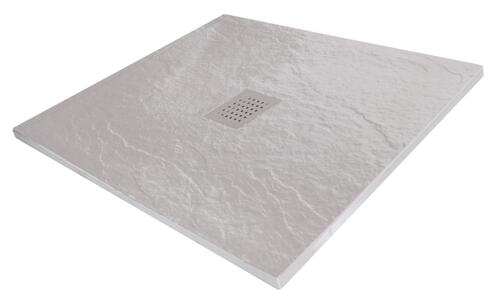 Receveur de douche resine LARA gris perle 90x90 avec bonde ELMER BY AYOR 201016615 - vue 3