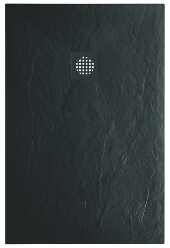 Receveur de douche resine LARA noir 80x100 avec bonde ELMER BY AYOR 201016709