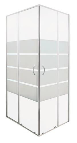 Paroi de douche accès d'angle 80cm profilés chromés ERIS 2