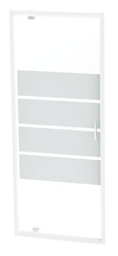Paroi de douche porte pivotante 90cm profilés blancs ERIS 2