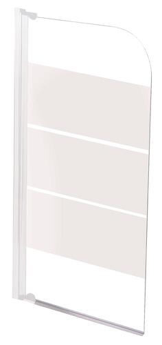 Pare-baignoire 1 volet 140x80cm 3 bandes blanches