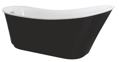 Baignoire îlot acrylique blanc avec extérieur noir