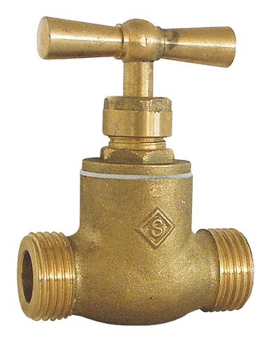 Robinet d'arrêt à visser double mâle 20/27 sans épaulement