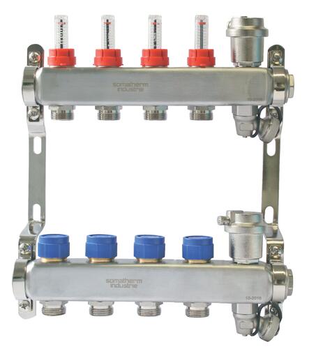 Collecteur PCBT 4 départs en inox