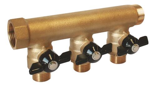 Collecteur mini-vannes 3 départs à portée plate MF26/34
