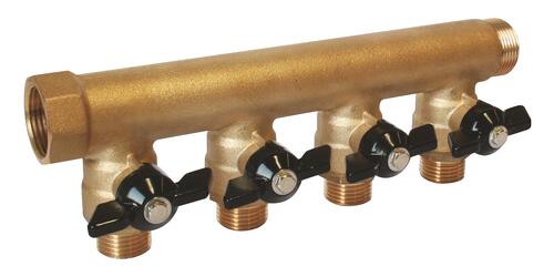 Collecteur mini-vannes 4 départs à portée plate MF26/34