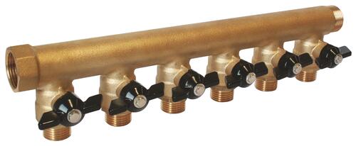 Collecteur mini-vannes 6 départs à portée plate MF26/34