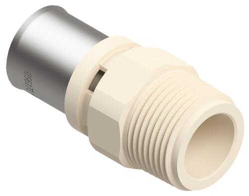 Raccord droit à sertir et à visser multicouche PPSU ø16- mâle 15/21