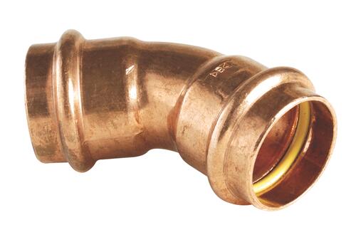 Coude 45° cuivre GAZ double femelle ø16