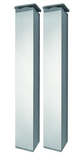Lot de 2 pieds inox chromé pour meuble 