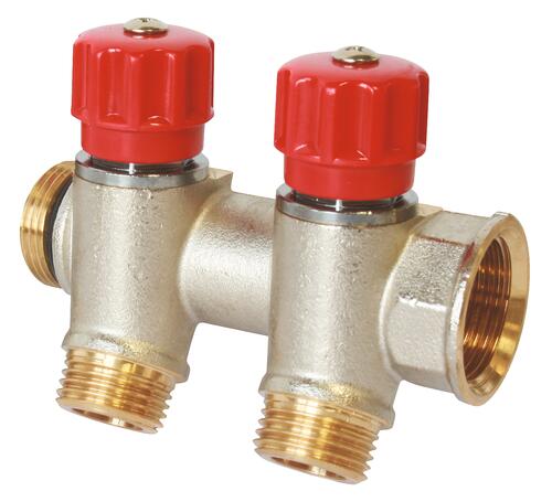 Collecteur avec vannes 2 départs EASY LOCK départ M15/21 arrivé 26/34